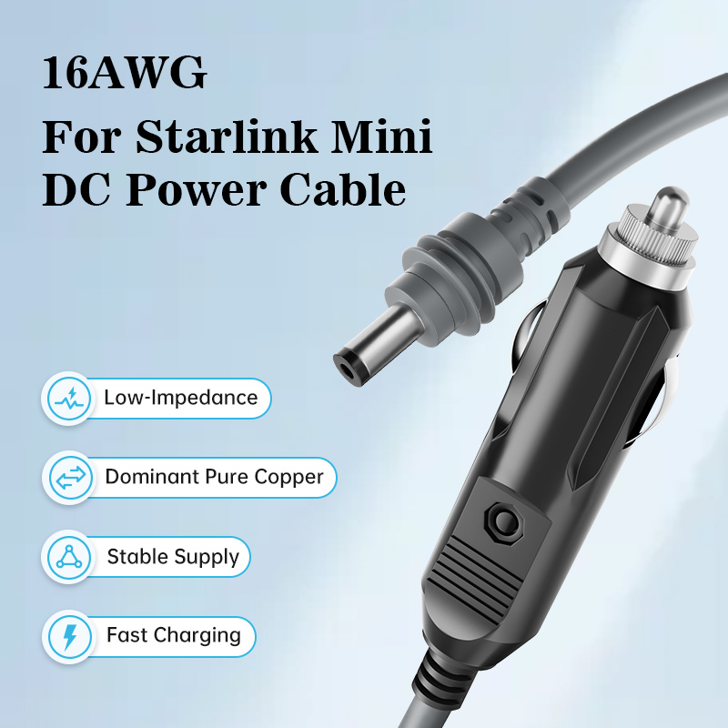 16AWG Starlink Mini car adapter